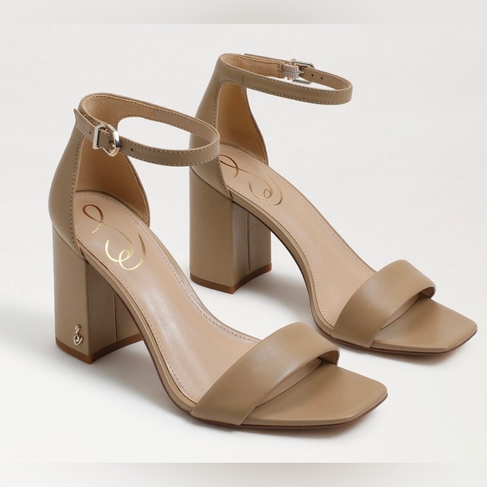 Sam Edelman Daniella Block Heel Sandal - Soft Beige Leather (10M)